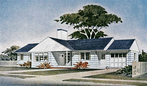 Publishing houses printed books and magazines which served as guidance for prospective home buyers. . 1950s ranch style house plans
